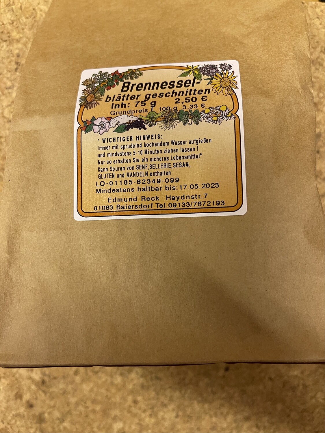 Brennesselblätter geschnitten 75g