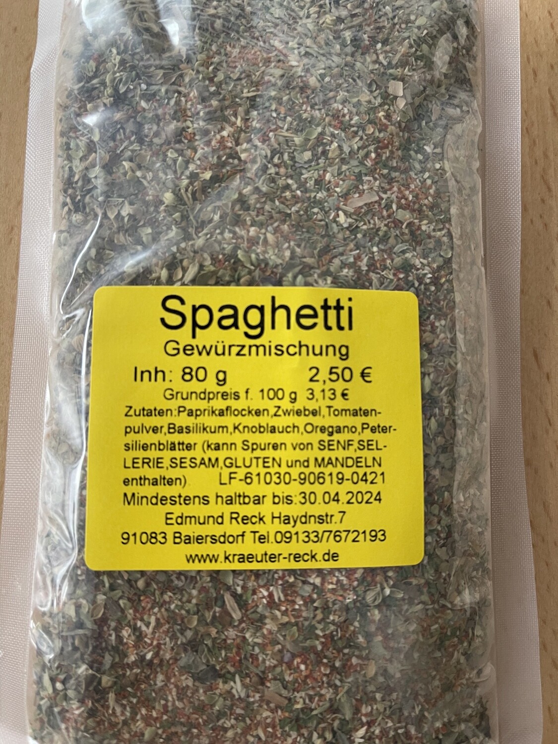 Spaghetti Gewürzmischung grob 80g