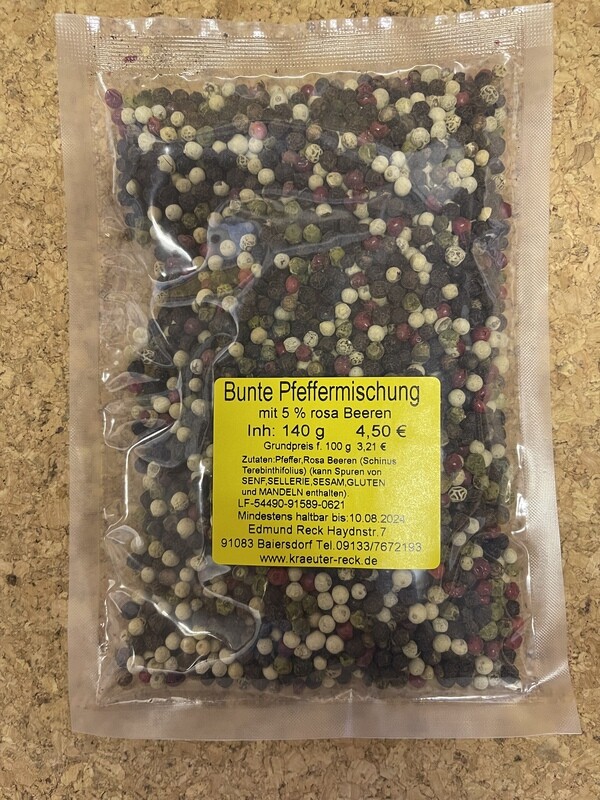 Bunte Pfeffermischung mit 5% rosa Beeren 160g