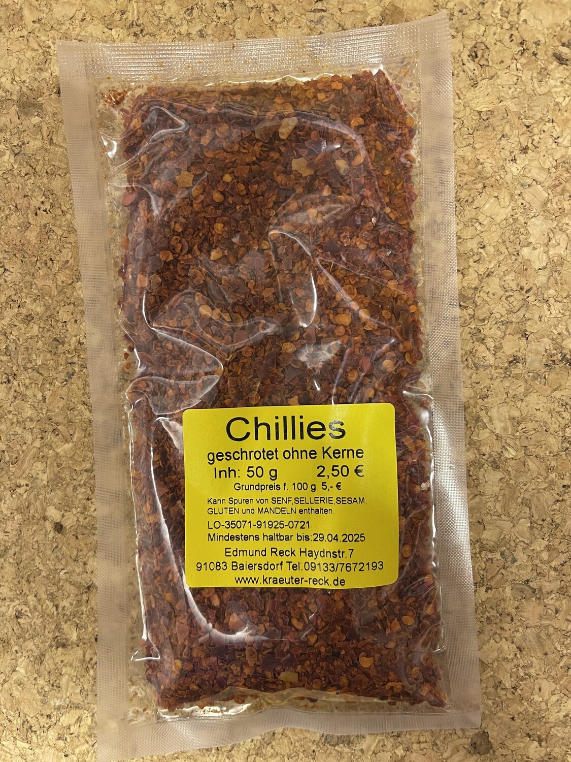 Chilli geschrotet ohne Kerne 50g