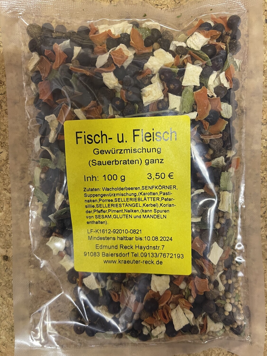 Fisch- und Fleisch Gewürzmischung Sauerbraten ganz 100g