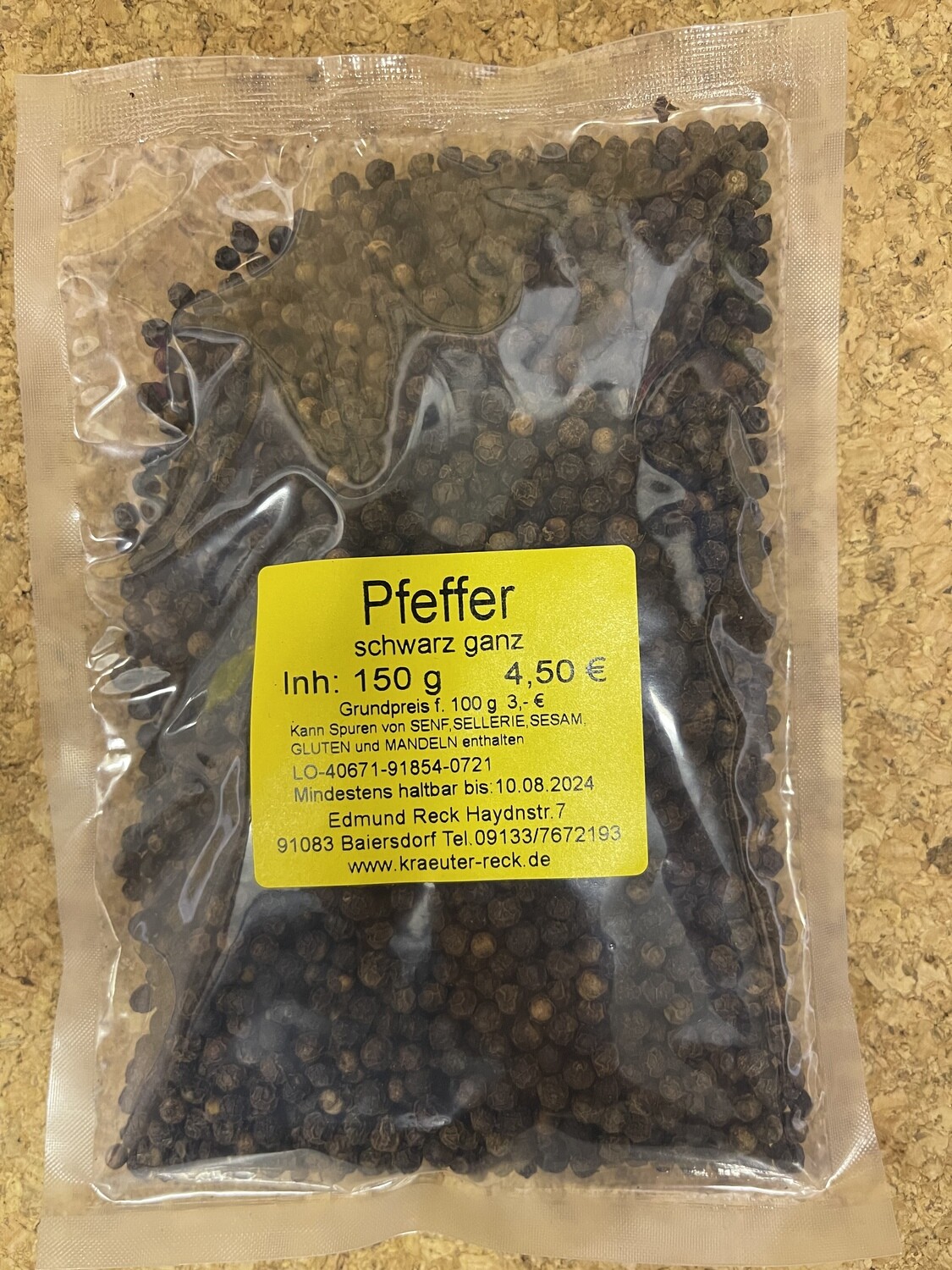 Pfeffer schwarz ganz 140g