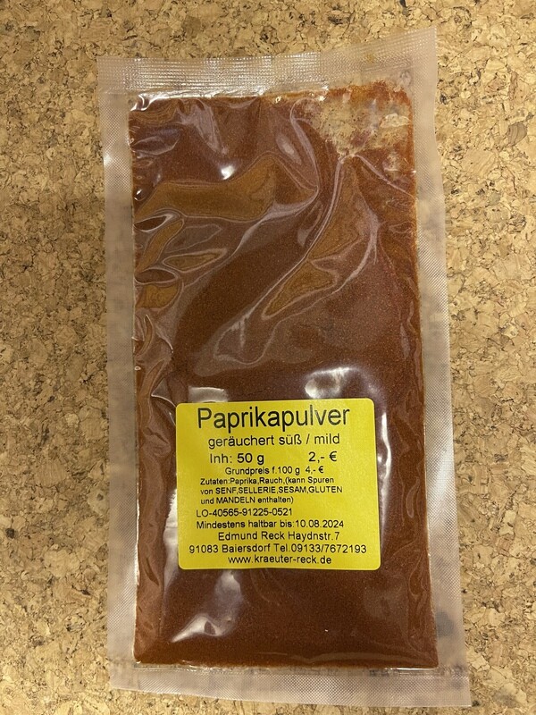 Paprikapulver geräuchert süß/mild 60g