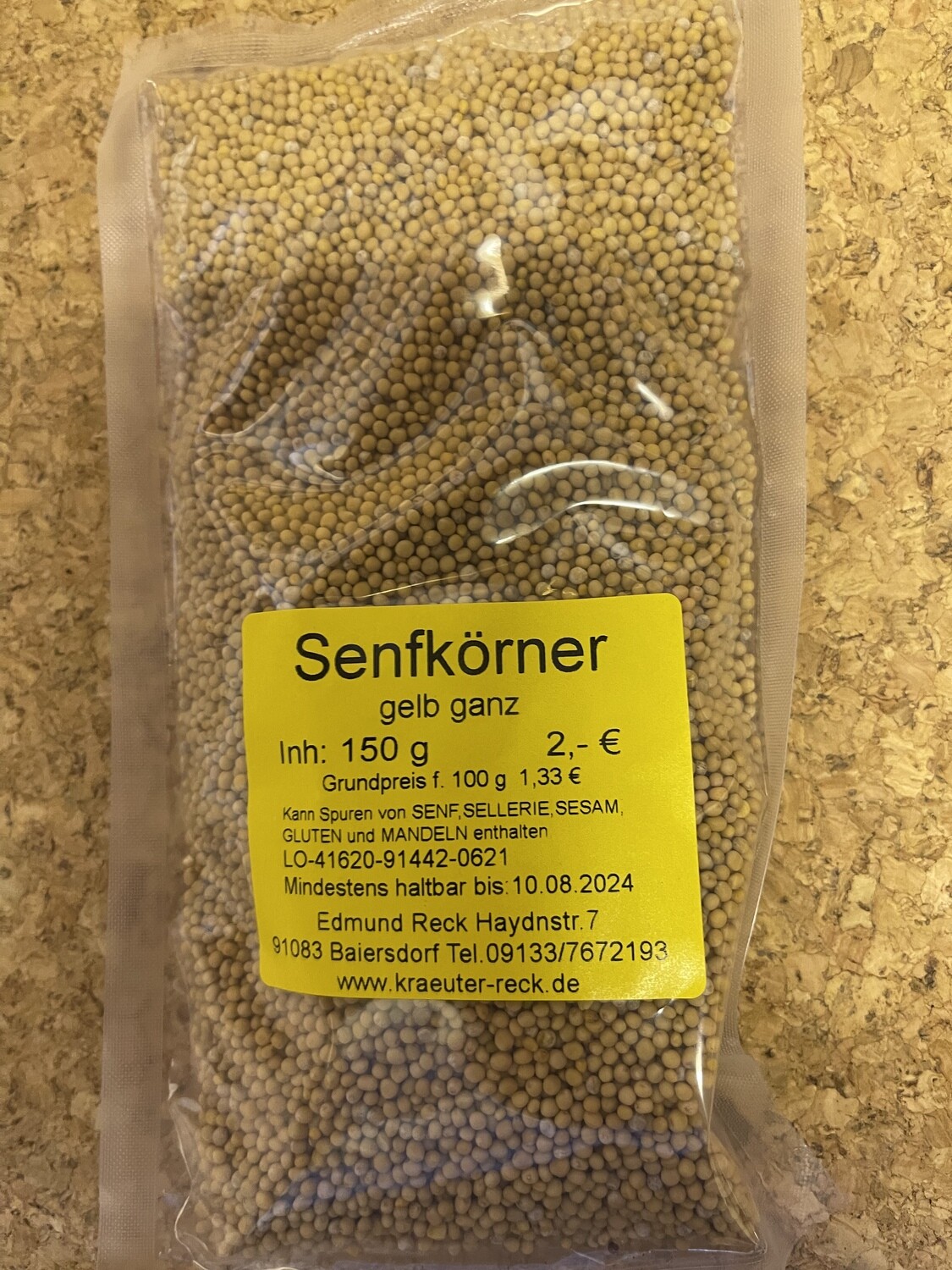 Senfkörner gelb ganz 150g
