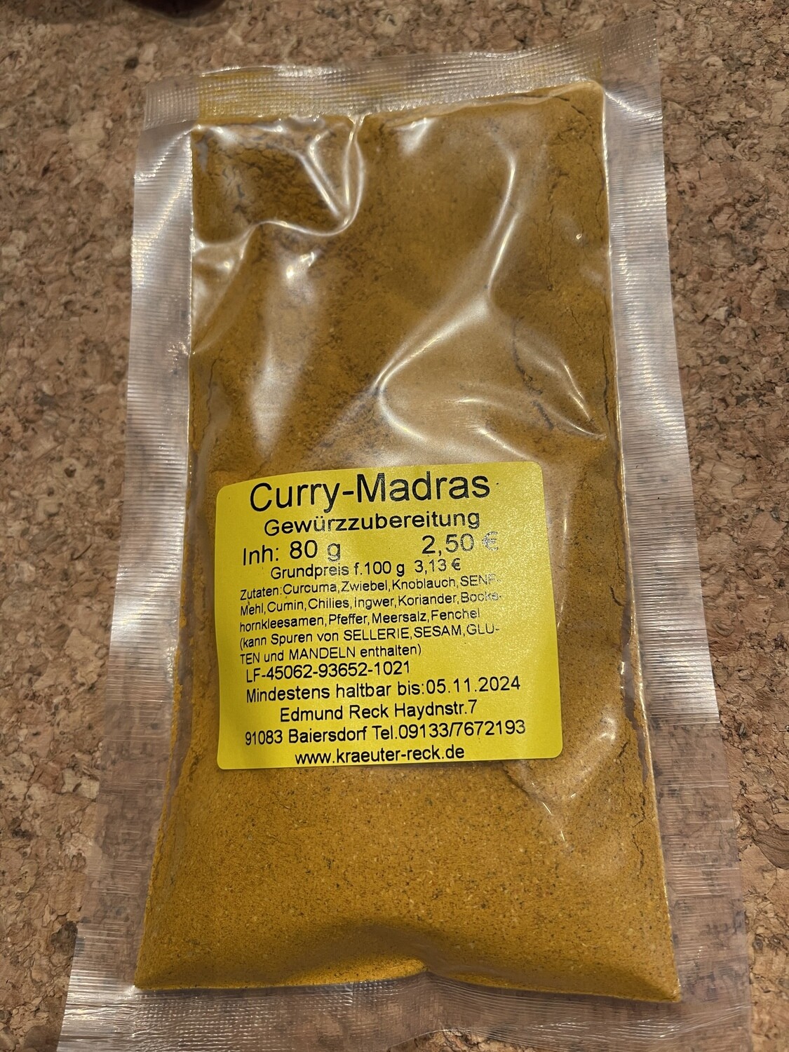 Curry-Madras Gewürzzubereitung 80g