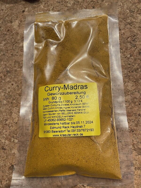 Curry-Madras Gewürzzubereitung 80g