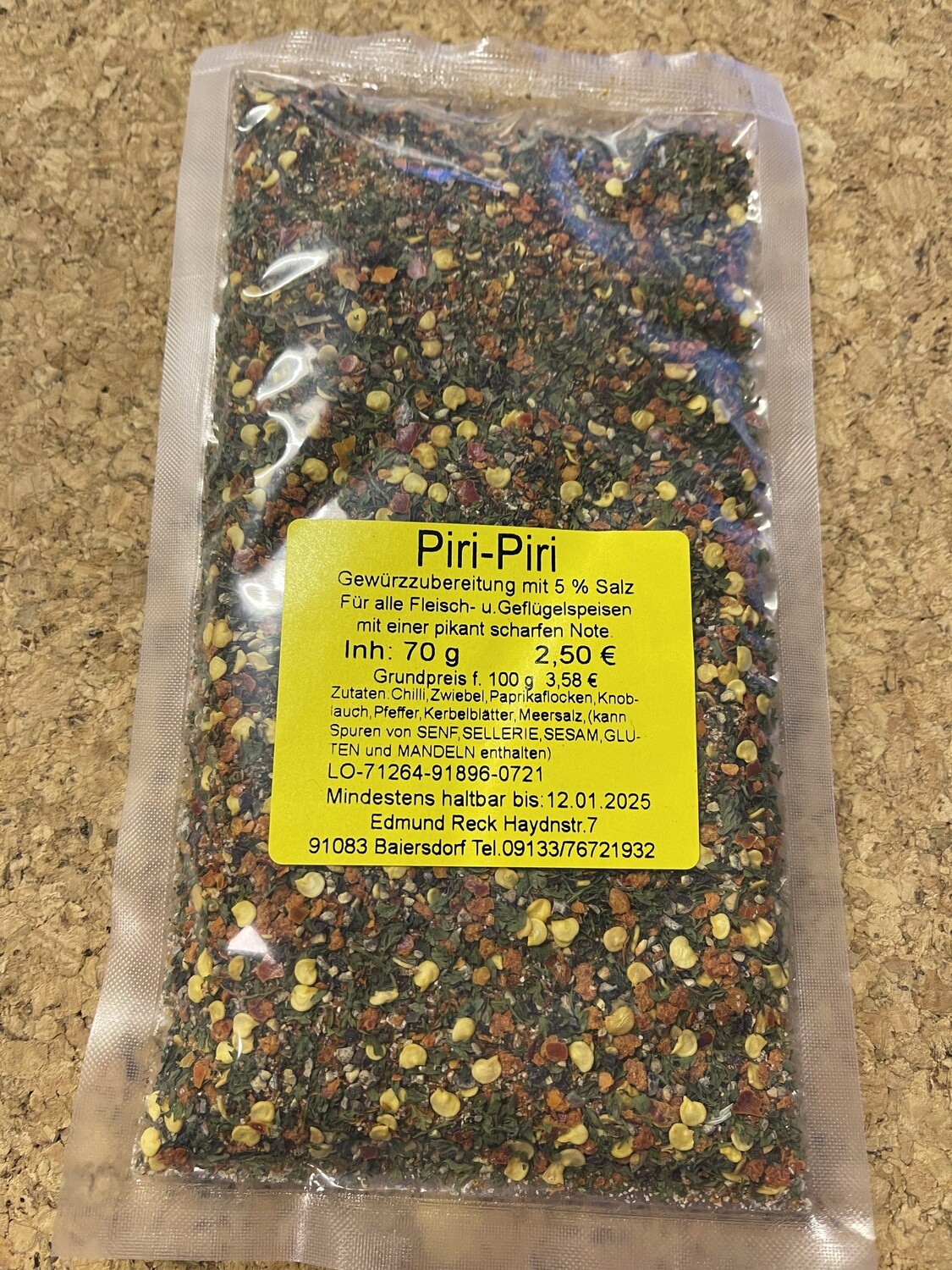 Piri-Piri Gewürzzubereitung mit 5% Salz 60g