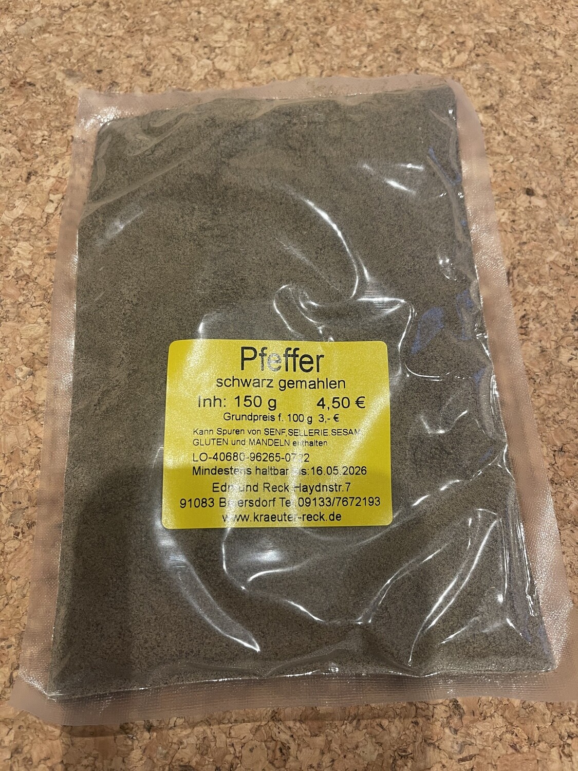Pfeffer schwarz gemahlen 140g