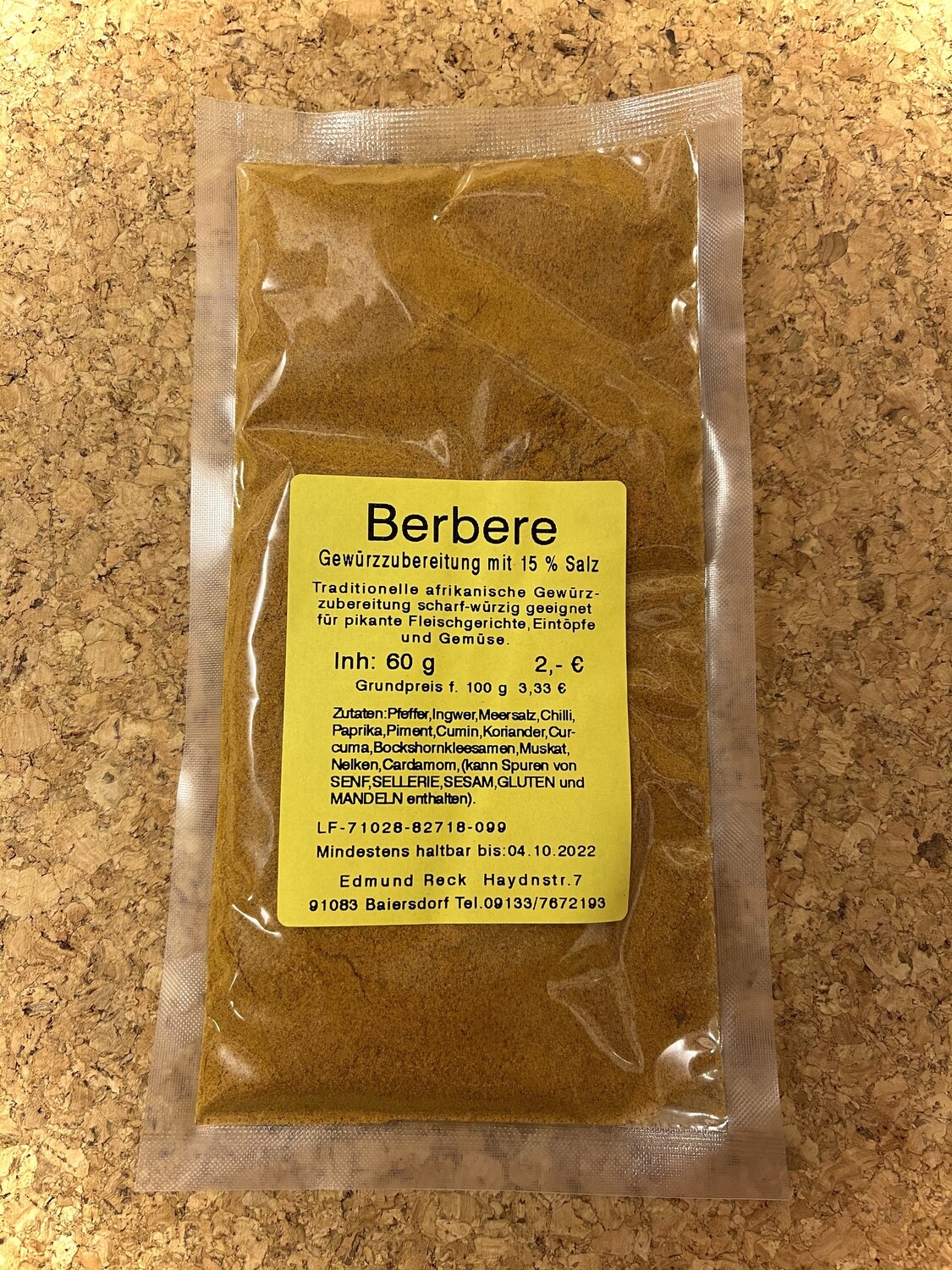 Berbere-Gewürzzubereitung mit 15% Salz 60g