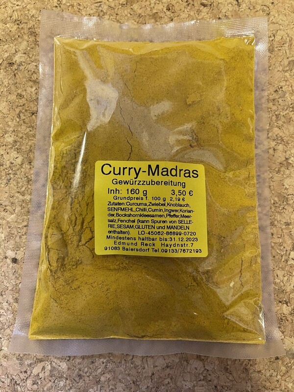 Curry-Madras Gewürzzubereitung 160g