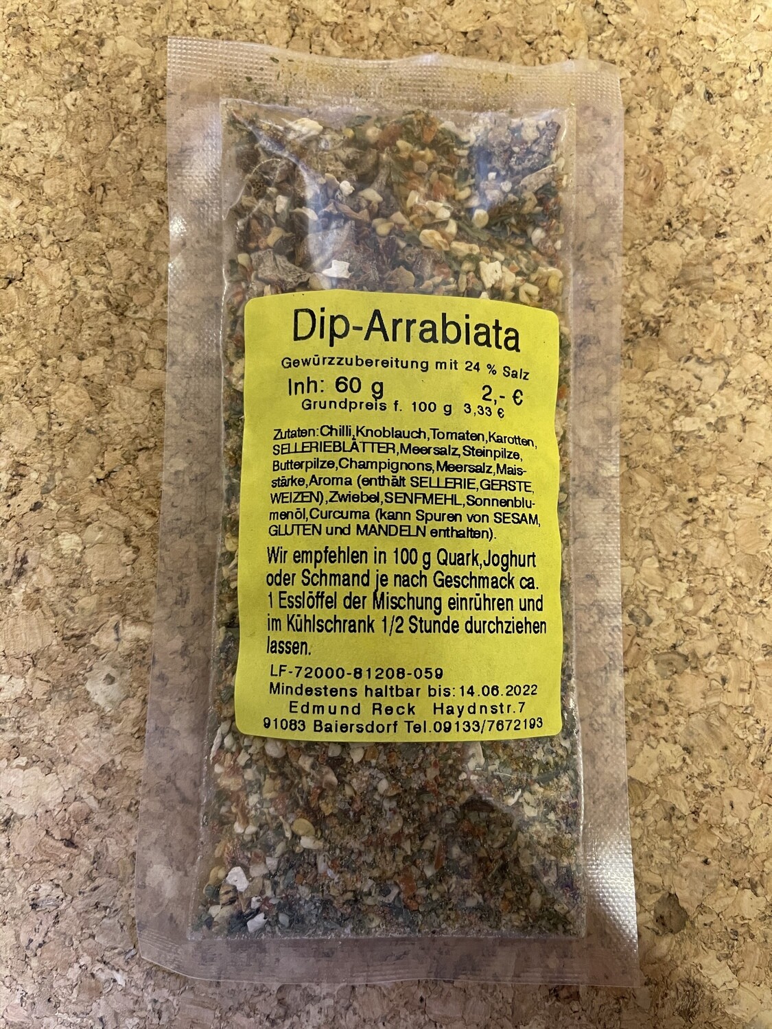 Dip-Arrabiata Gewürzzubereitung mit 24% Salz 70g