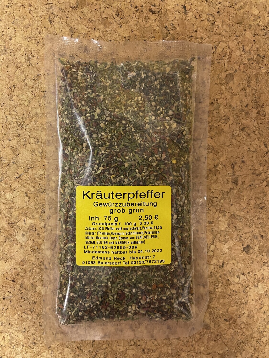 Kräuterpfeffer Gewürzzubereitung grob grün 80g
