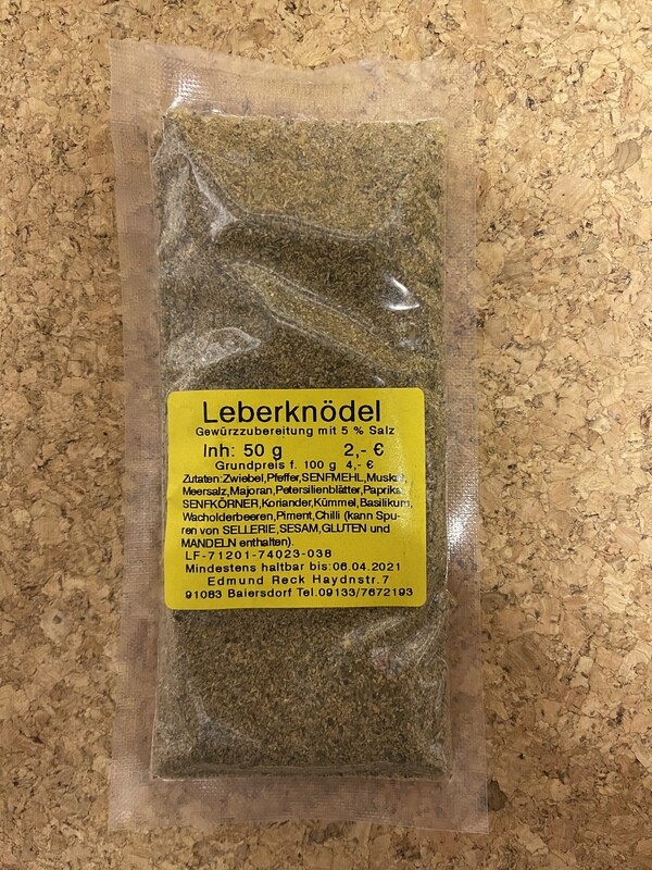 Leberknödel Gewürzzubereitung mit 5% Salz 60g