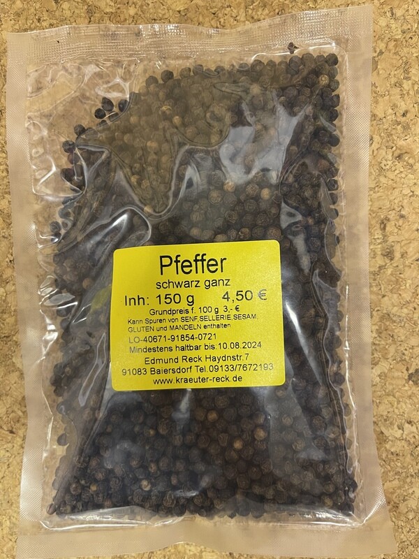 Pfeffer schwarz ganz 140g