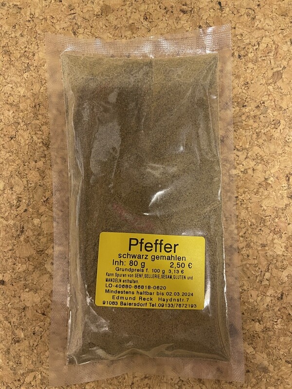 Pfeffer schwarz gemahlen 70g