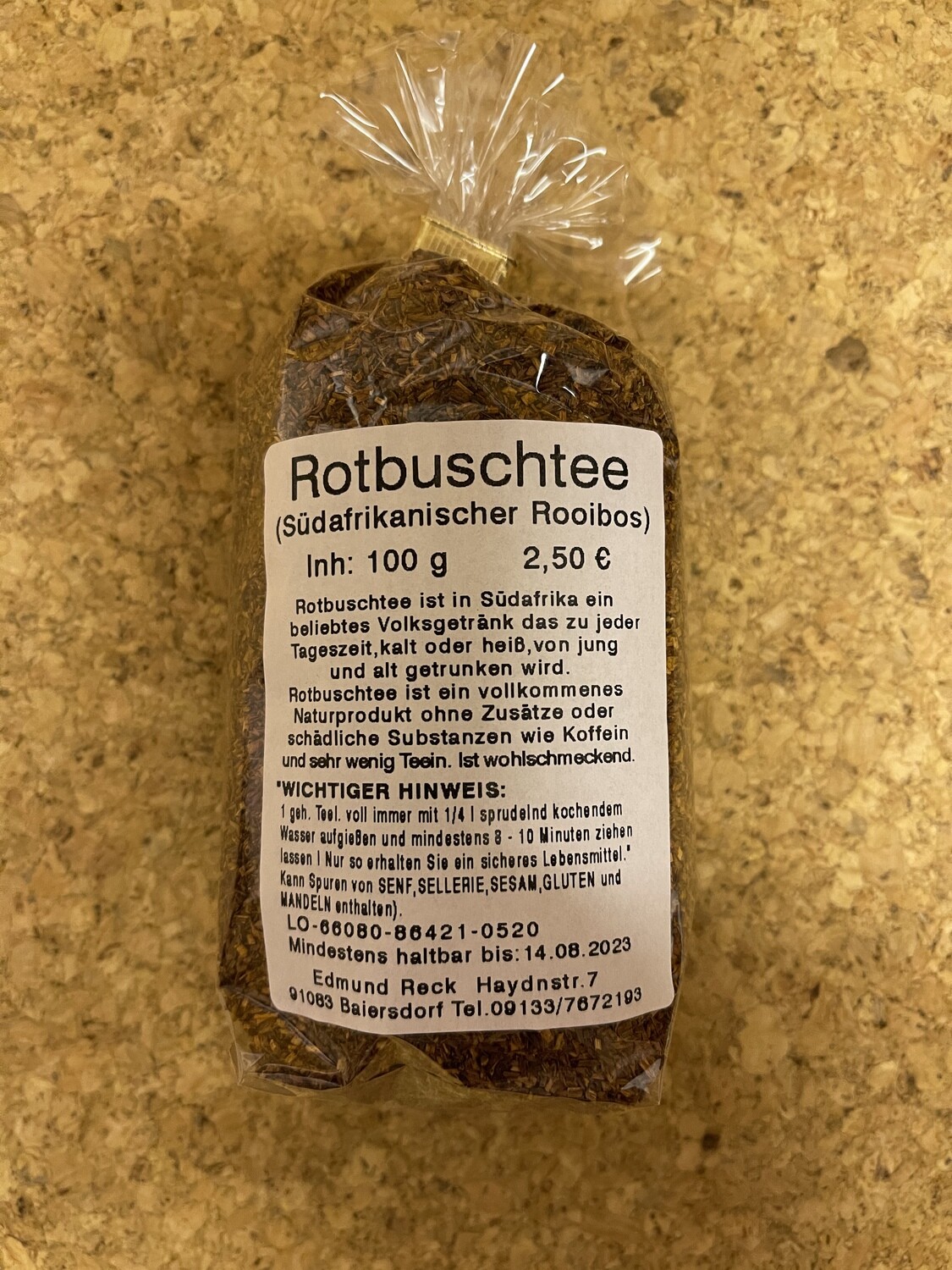 Rotbuschtee ( Südafrikanischer Rooibos) 100g