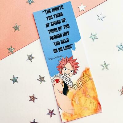 Natsu inspired quote bookmark
