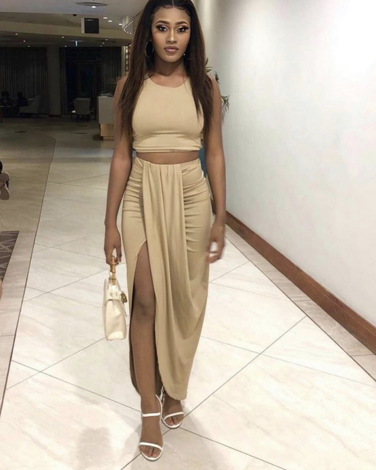 Side Split Knot Two Piece Set