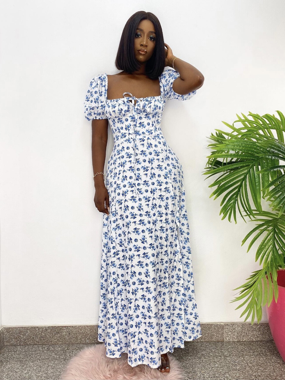 Floral Print Casual Midi