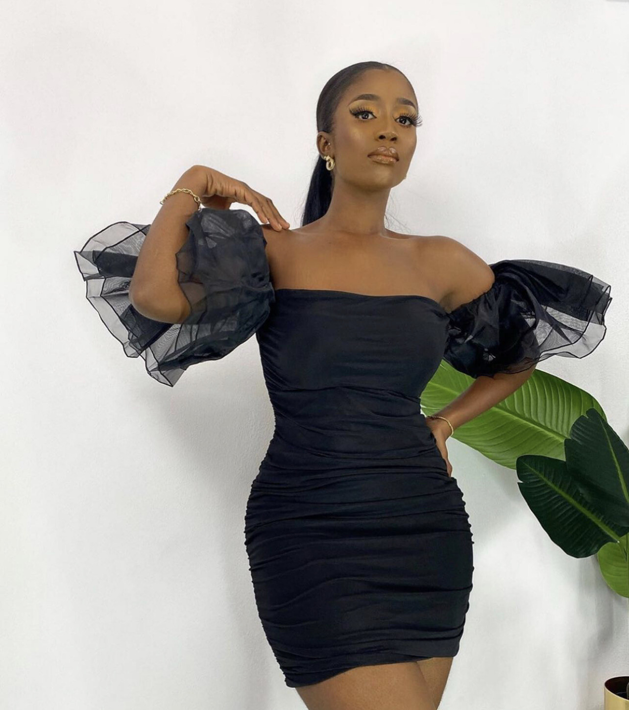 Ruffle Mini Bodycon Dress