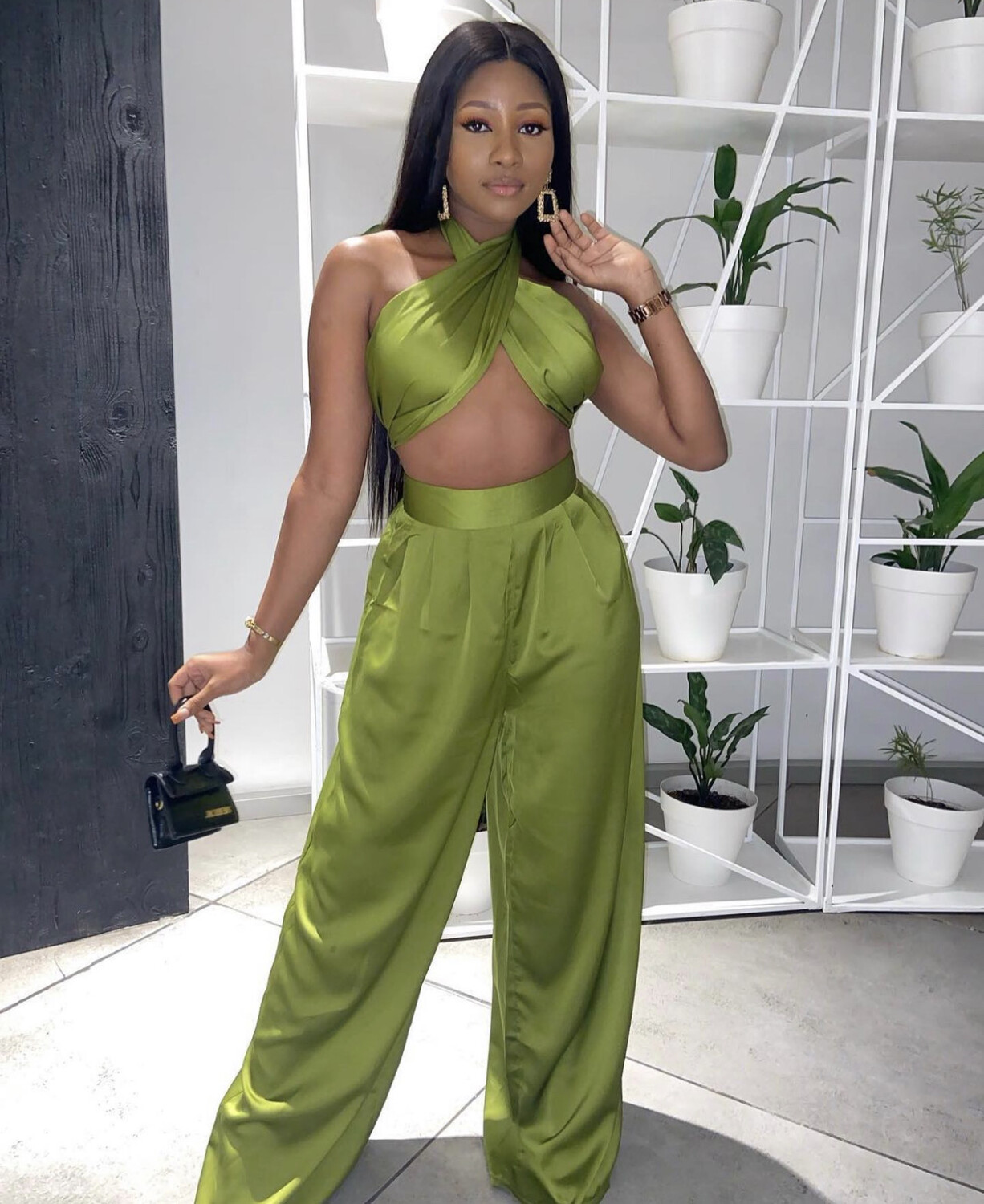 Vintage Wide Leg Pant &amp; Bandage Crop