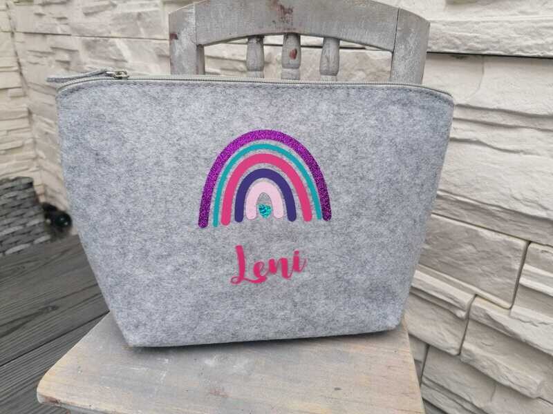 Filz Kulturtasche/Windeltasche Regenbogen