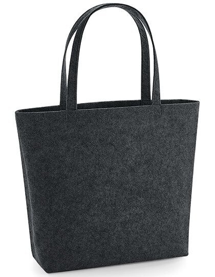 Felt Shopper Set in Charcoal Melange, Farbe der Tasche: Charcoal Melange/Black