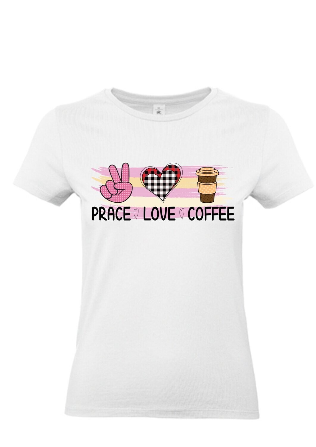 Damen T-Shirt Peace Love Coffee