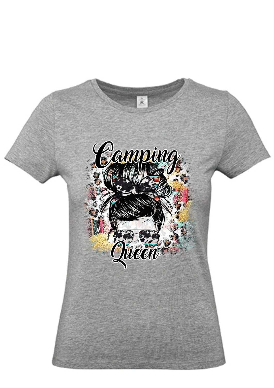Damen T-Shirt Camping Queen