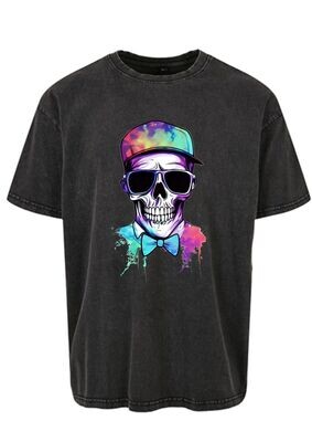 Unisex Oversize Shirt Skull colorful