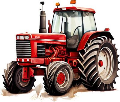 Bügelbild Traktor Rot