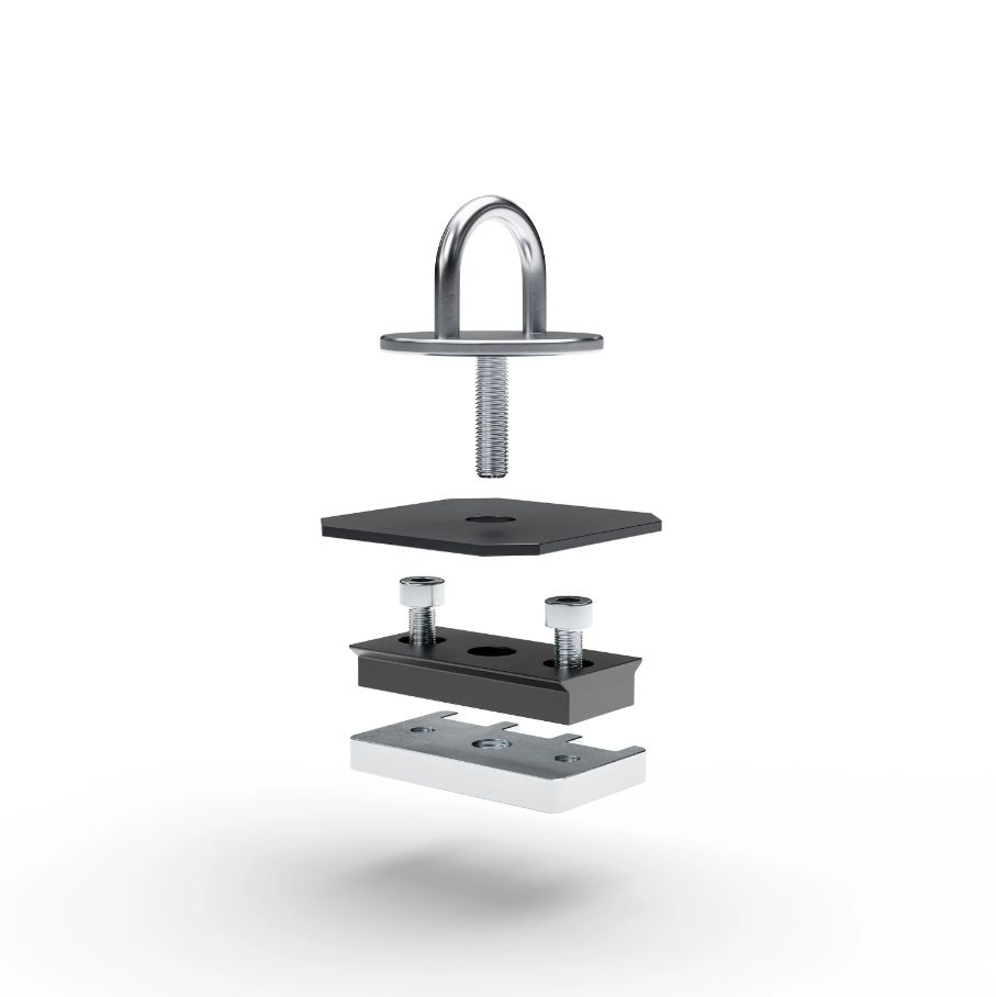 Befestigung für VW T7 Multivan & California Bodenschiene mit starrer Zurröse