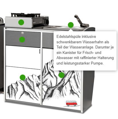 Küchenmodul Maxxcamp für VW T5/6/6.1 Multivan & California gebraucht