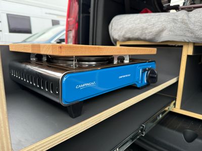 Schneidebrett für Gaskartuschenkocher Schneidebrett für Gaskartuschenkocher