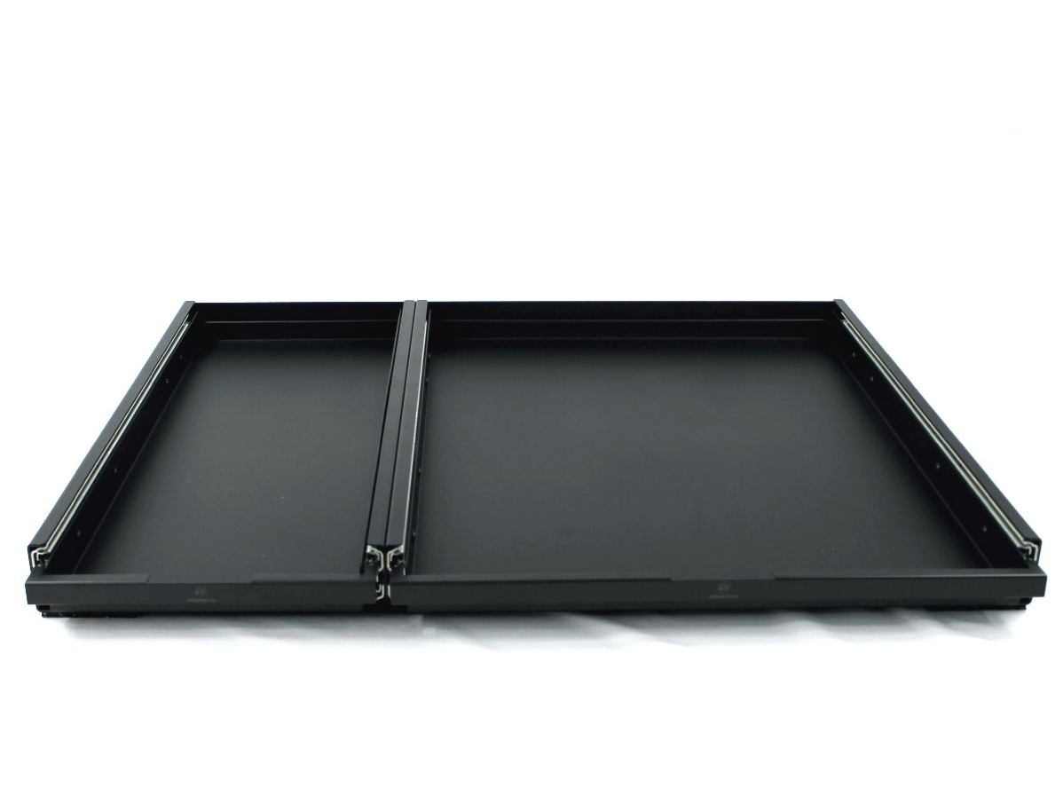 Heckauszug VW T5/6/6.1 Multivan & California Beach mit 3er Sitzbank - 2-teilig ausziehbare Aluwannen