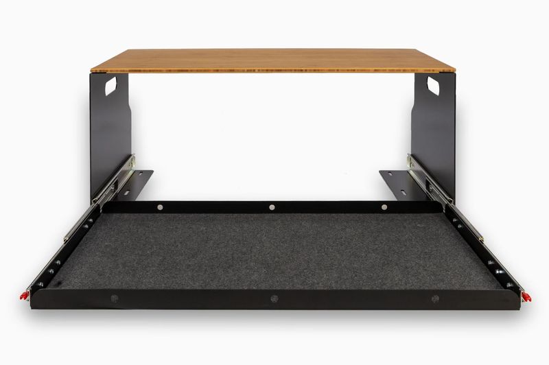 ​Heckablage mit Auszug VW T5/6/6.1 California Beach 2er-Sitzbank