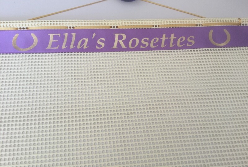 Personalised Rosette Holder with &quot;Horse Shoes &quot; Design