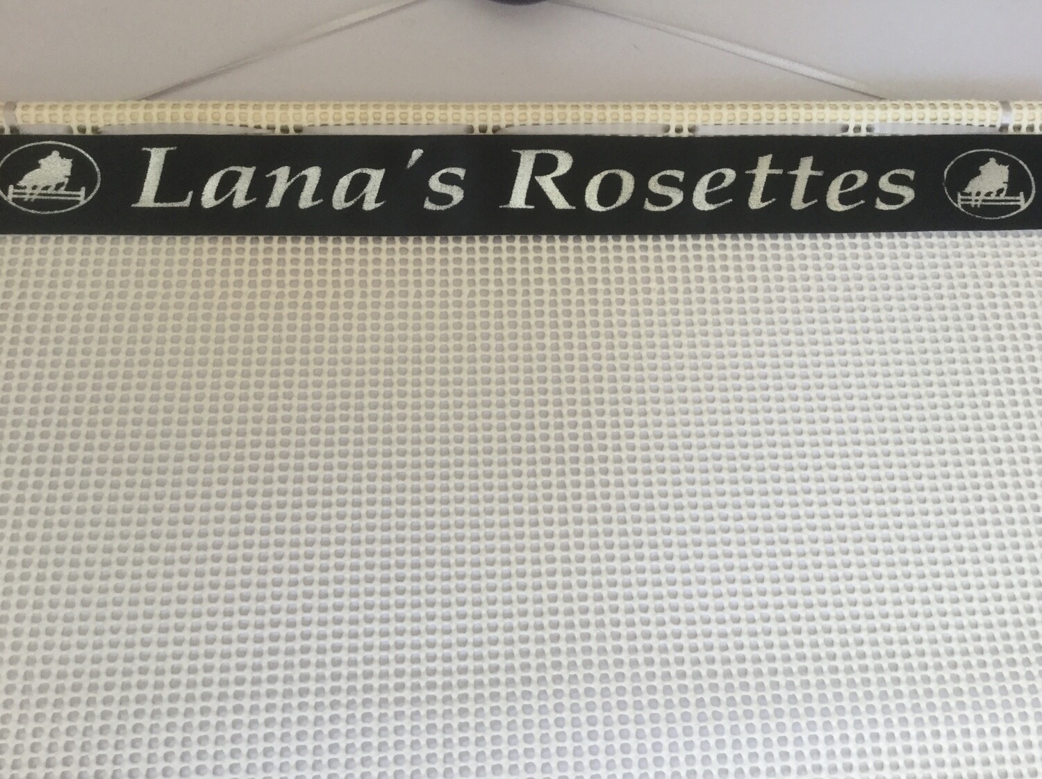 Personalised Rosette Holder with &quot;HORSE AND RIDER &quot; image