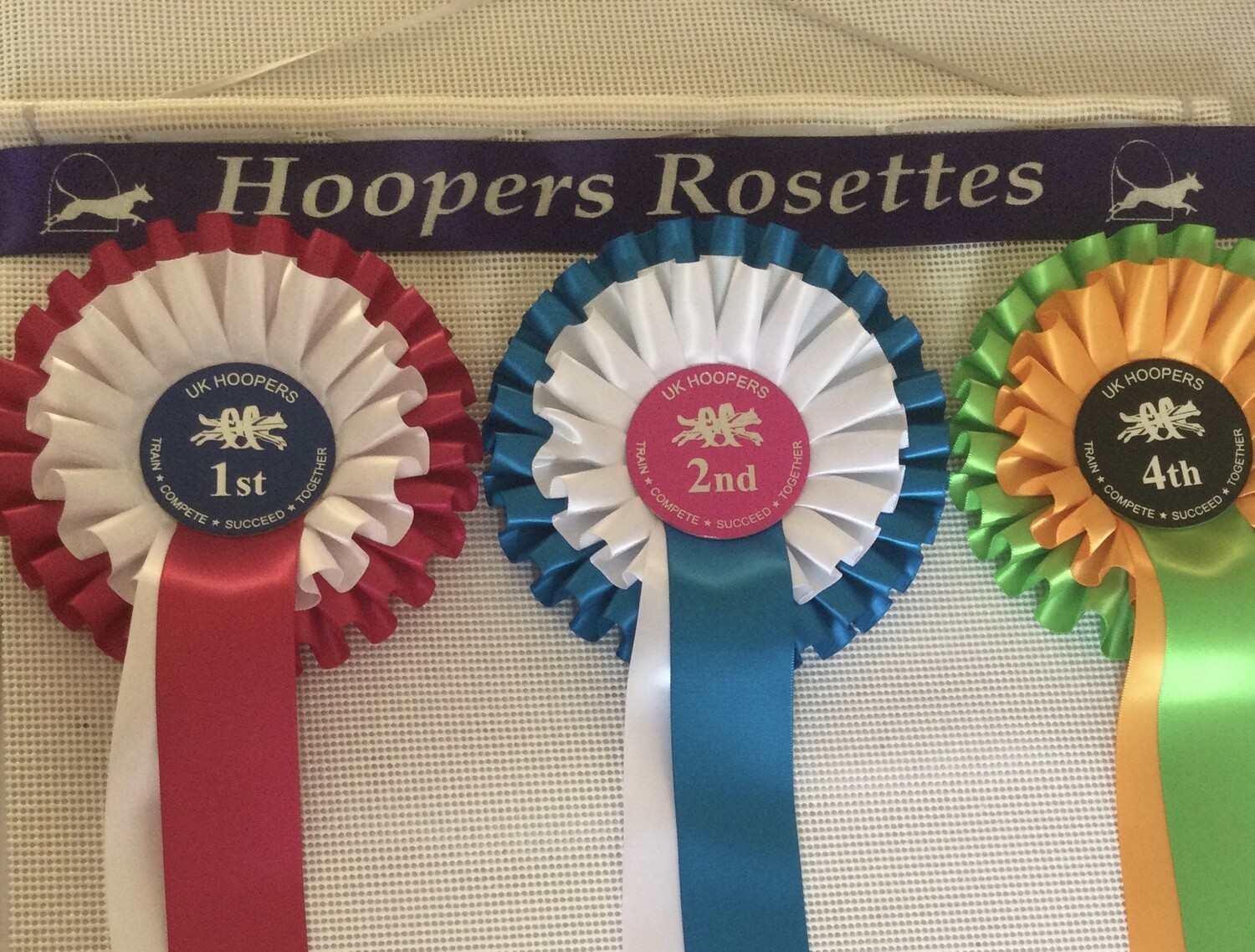 Personalised Rosette Holder with  &quot; HOOPERS &quot; Design