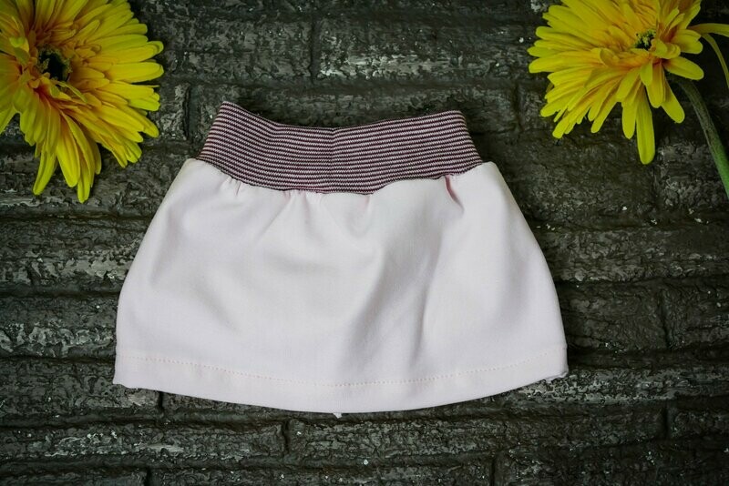 Puppen Rock || Rosa mit Lila Bündchen || Rock für Stoffpuppen von Elsklinger || für Puppenbabys und Puppenkindern zwischen 45 und 50 cm