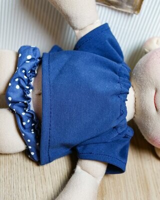 Kleiderset für Elsklinger Sandwichkinder || blau || Baumwollpumphose, Kleid/Hemd || für 30-35cm Puppen