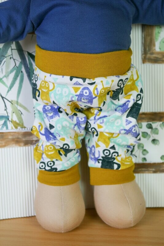 Puppenhose || Bunte Monster || Pumphosen für Waldorfpuppe || Für Puppen zwischen 40 und 50cm