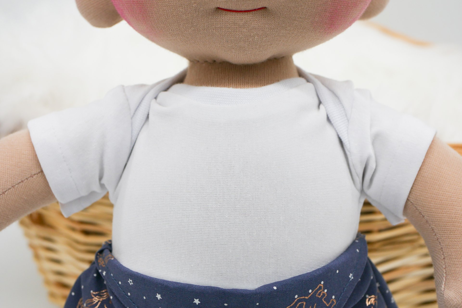 Puppen T-Shirt || weiß || für Puppenbabys und Puppenkinder zwischen 40 und 50 cm