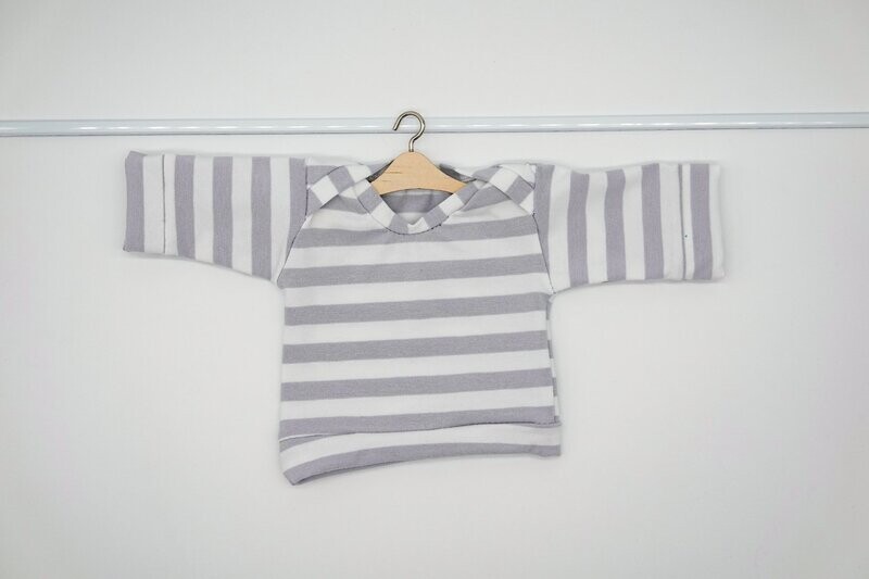 Puppen Pullover || grau Streifen ||  für Puppen zwischen 40 und 50 cm