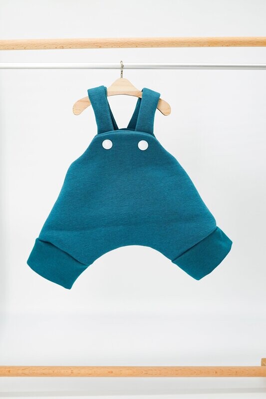 Latzhose || ozeanblau || Latzhose für Puppen zwischen 40 und 50cm