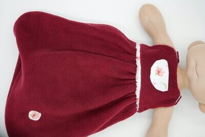 Achtung: -------Saleaktion-----Puppen Schlafsack || Weinrot mit süßer Blumenapplikation || Für Elsklinger Puppenkinder und Babys 45 - 50 cm