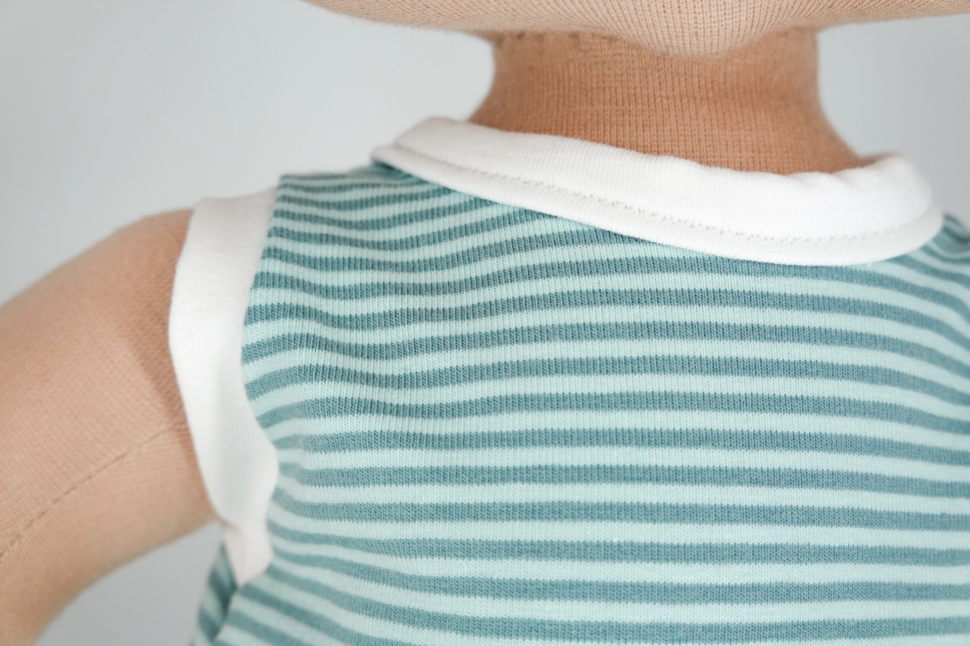 Puppen Top || azur/mint gestreift || für Puppen zwischen 40 und 50 cm