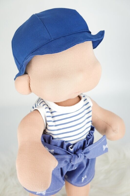 Puppen Sommerhut || blau || für Puppen zwischen 40 und 50cm