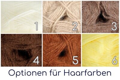 Haarwolle flauschig || ca.50g || Wolle mit Flauscheffekt || für einen natürlichen Haar-Look||Achtung: man benötigt 2 Knäuel pro Puppe!!!