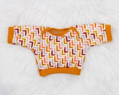 Puppen Pullover || orange / rost Pfeile || Pullover für Stoffpuppen von Elsklinger || für Puppen zwischen 45 und 50 cm